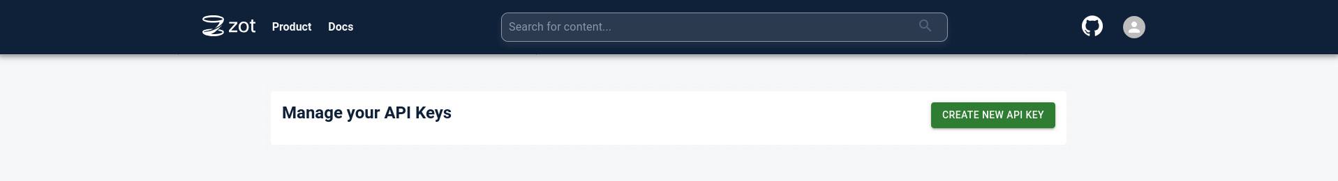 zot API key management zot API key management